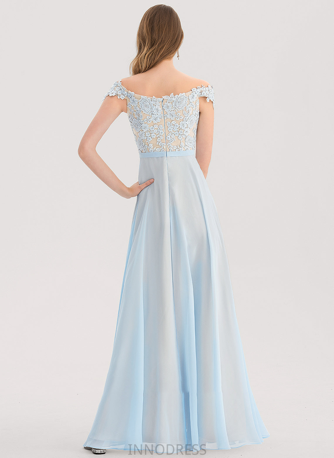 With Chiffon Prom Dresses Sequins A-Line Off-the-Shoulder Floor-Length Chaya Beading