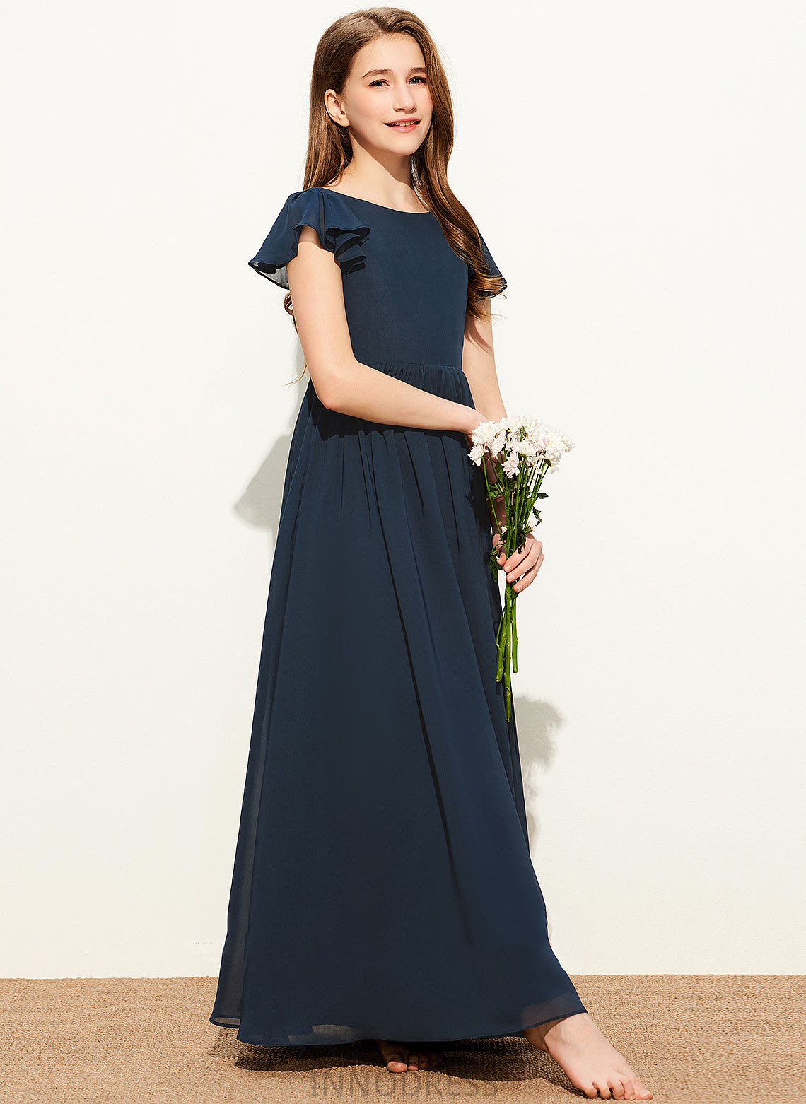 Hillary Junior Bridesmaid Dresses A-LineScoopNeckFloor-LengthChiffonJuniorBridesmaidDress#253684