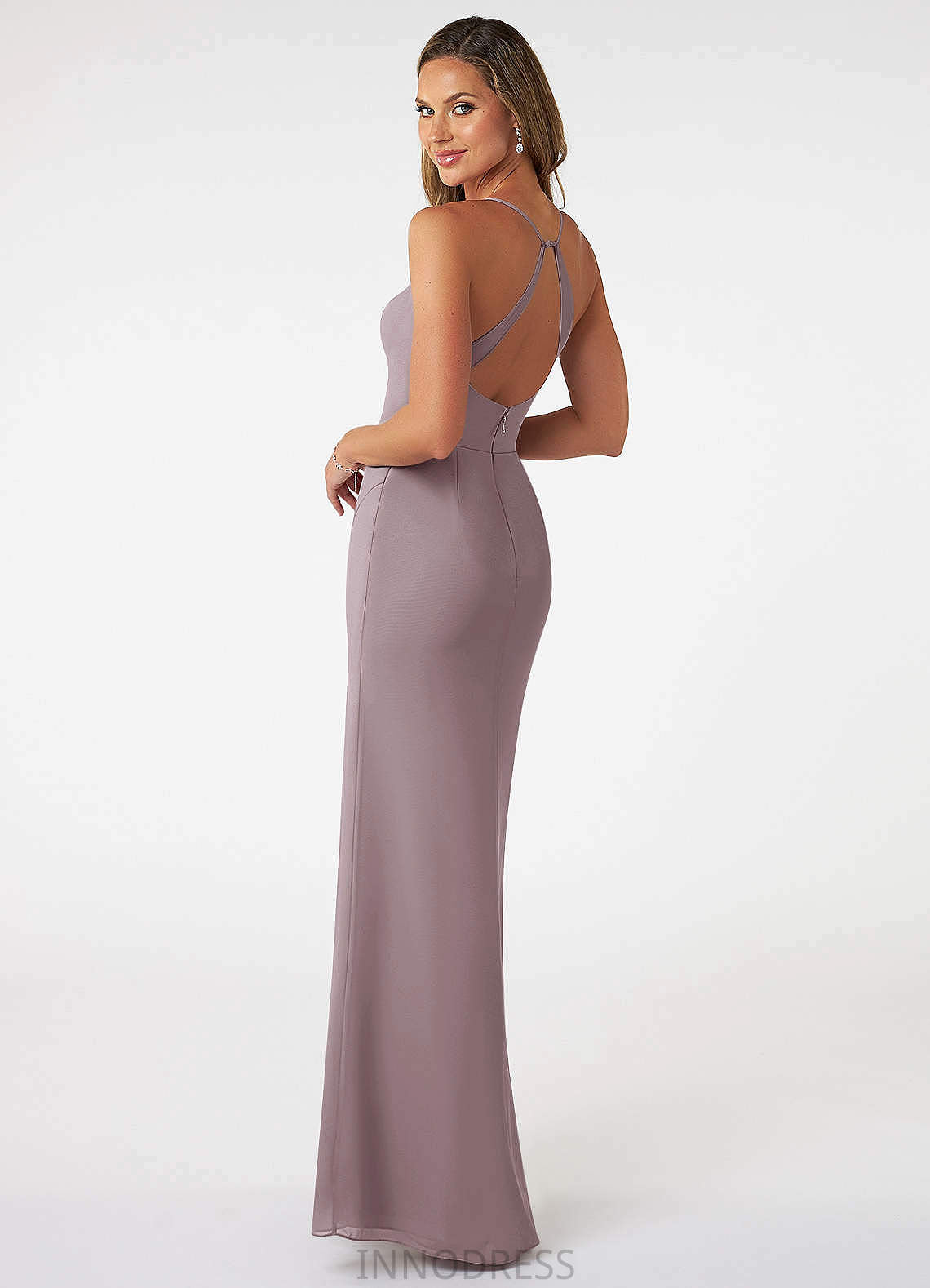 Averie Sleeveless Natural Waist Floor Length Straps A-Line/Princess Bridesmaid Dresses