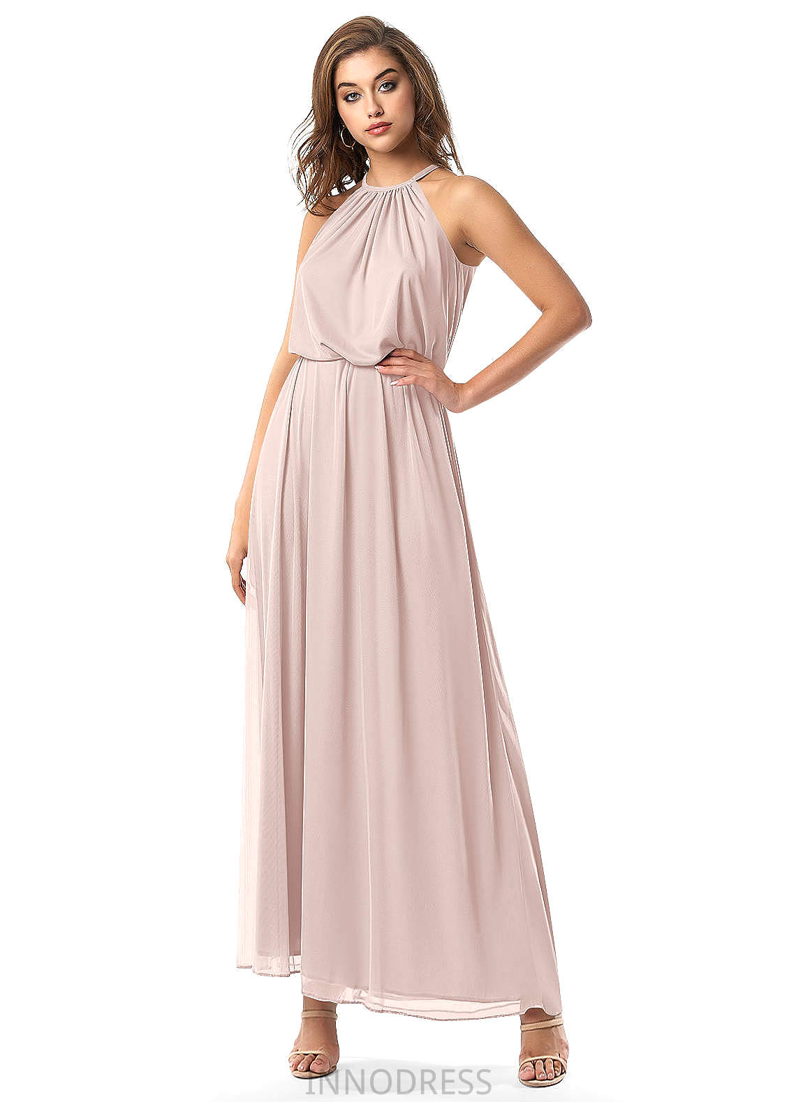 Janiyah A-Line/Princess Floor Length Natural Waist Sleeveless Scoop Bridesmaid Dresses