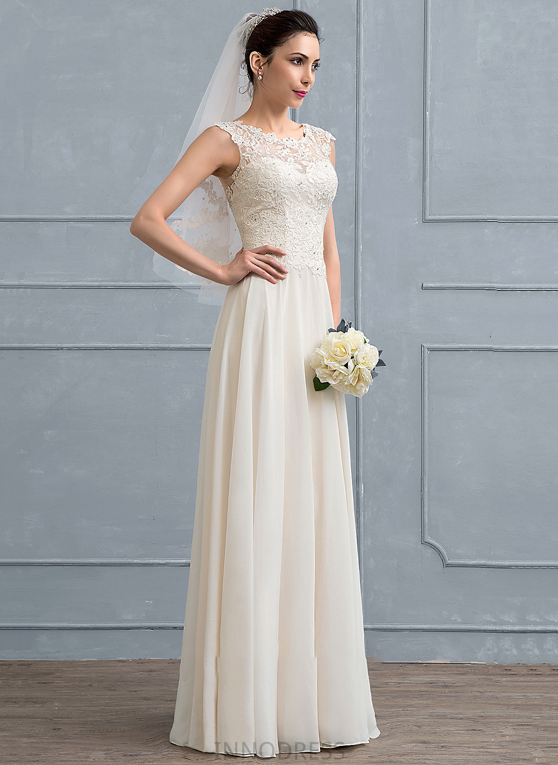 Chiffon Beading Floor-Length Sequins Dress Wedding Dresses Wedding With A-Line Vivian