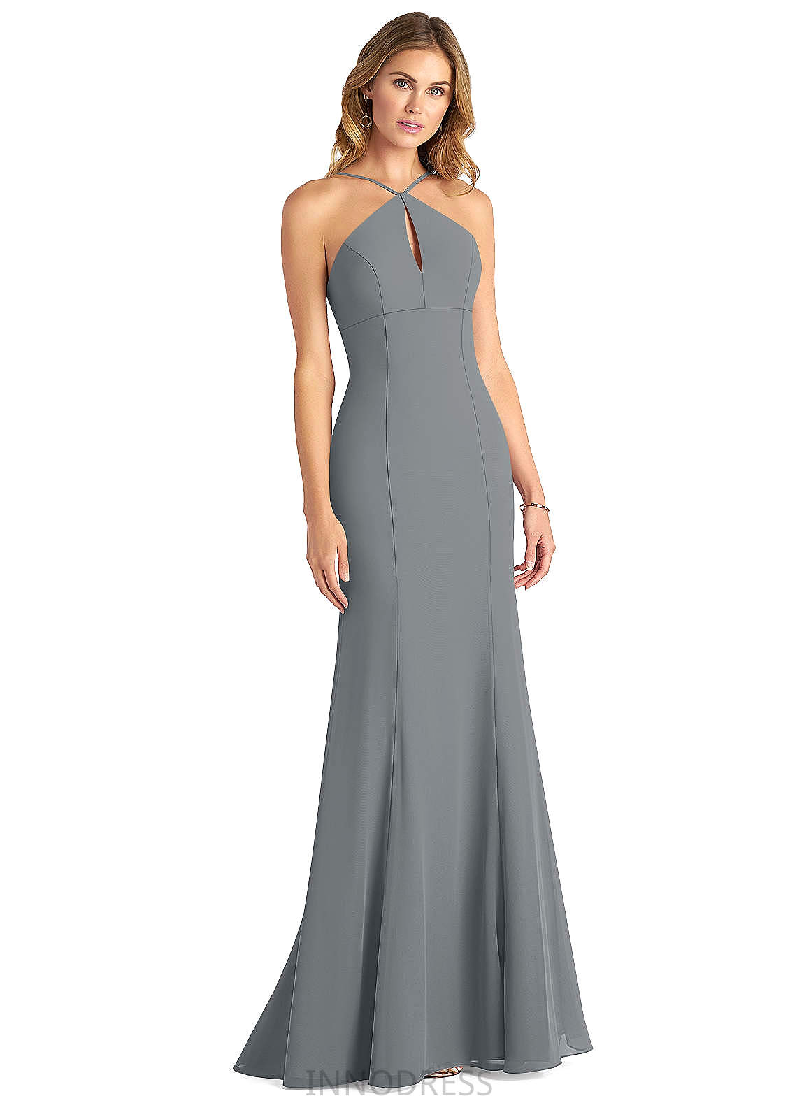 Maci Spaghetti Staps Floor Length A-Line/Princess Natural Waist Sleeveless Bridesmaid Dresses