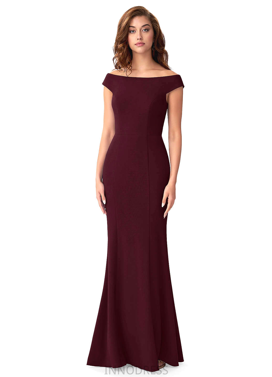 Glenda Floor Length Sleeveless Spaghetti Staps Natural Waist Sheath/Column Bridesmaid Dresses