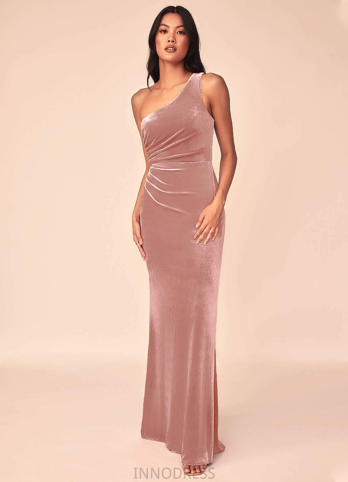 Charlize A-Line/Princess V-Neck Floor Length Natural Waist Sleeveless Bridesmaid Dresses