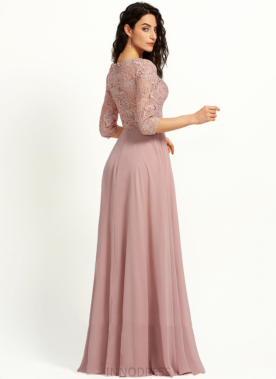 A-Line Silhouette ScoopNeck Floor-Length Fabric Length Neckline SplitFront Embellishment Rylie Floor Length Natural Waist Bridesmaid Dresses