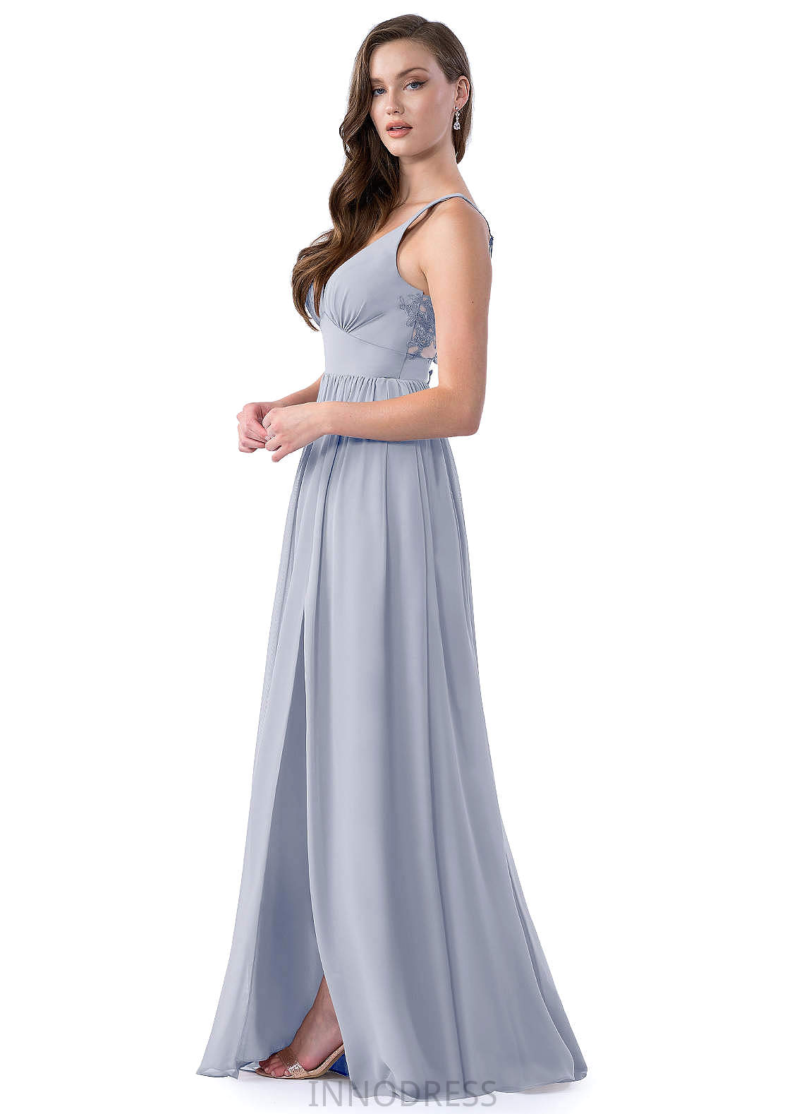 Aubrey Sleeveless Floor Length Natural Waist Spaghetti Staps A-Line/Princess Bridesmaid Dresses