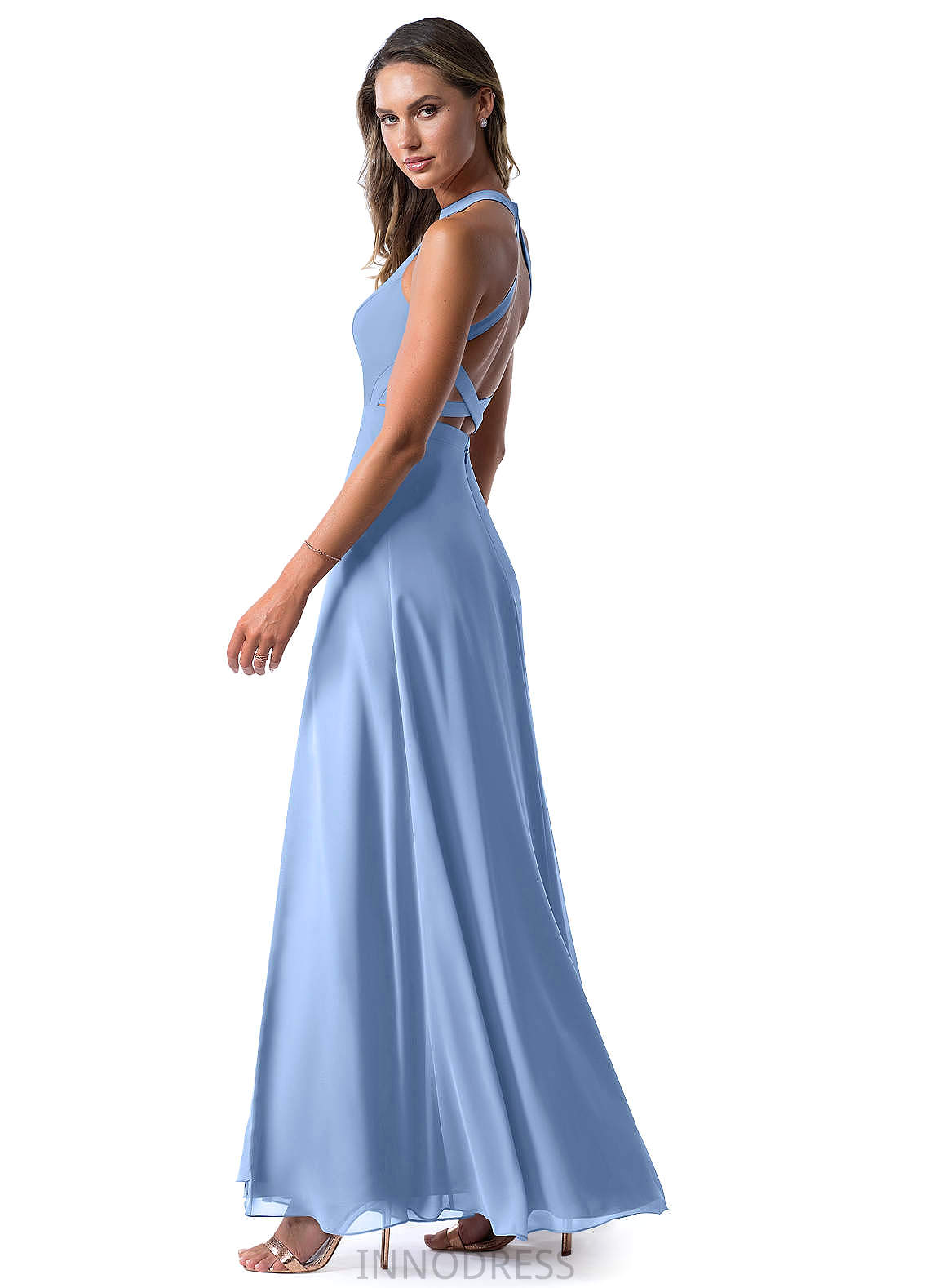 Myla Cap Sleeves Sweetheart A-Line/Princess Floor Length Natural Waist Bridesmaid Dresses