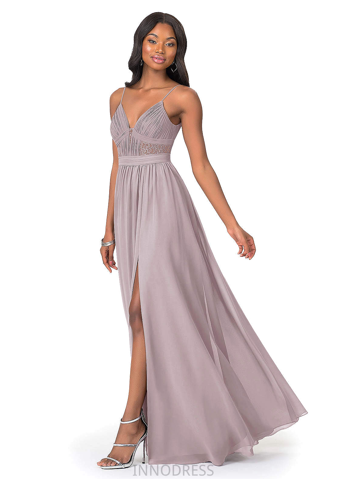 Kamryn Natural Waist A-Line/Princess Sleeveless V-Neck Floor Length Bridesmaid Dresses