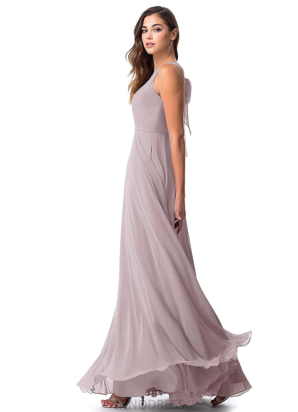 Winifred A-Line/Princess Scoop Cap Sleeves Natural Waist Floor Length Bridesmaid Dresses