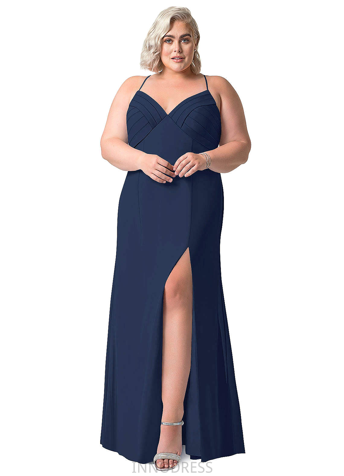 Milagros Natural Waist Spandex Trumpet/Mermaid Sleeveless Off The Shoulder Floor Length Bridesmaid Dresses