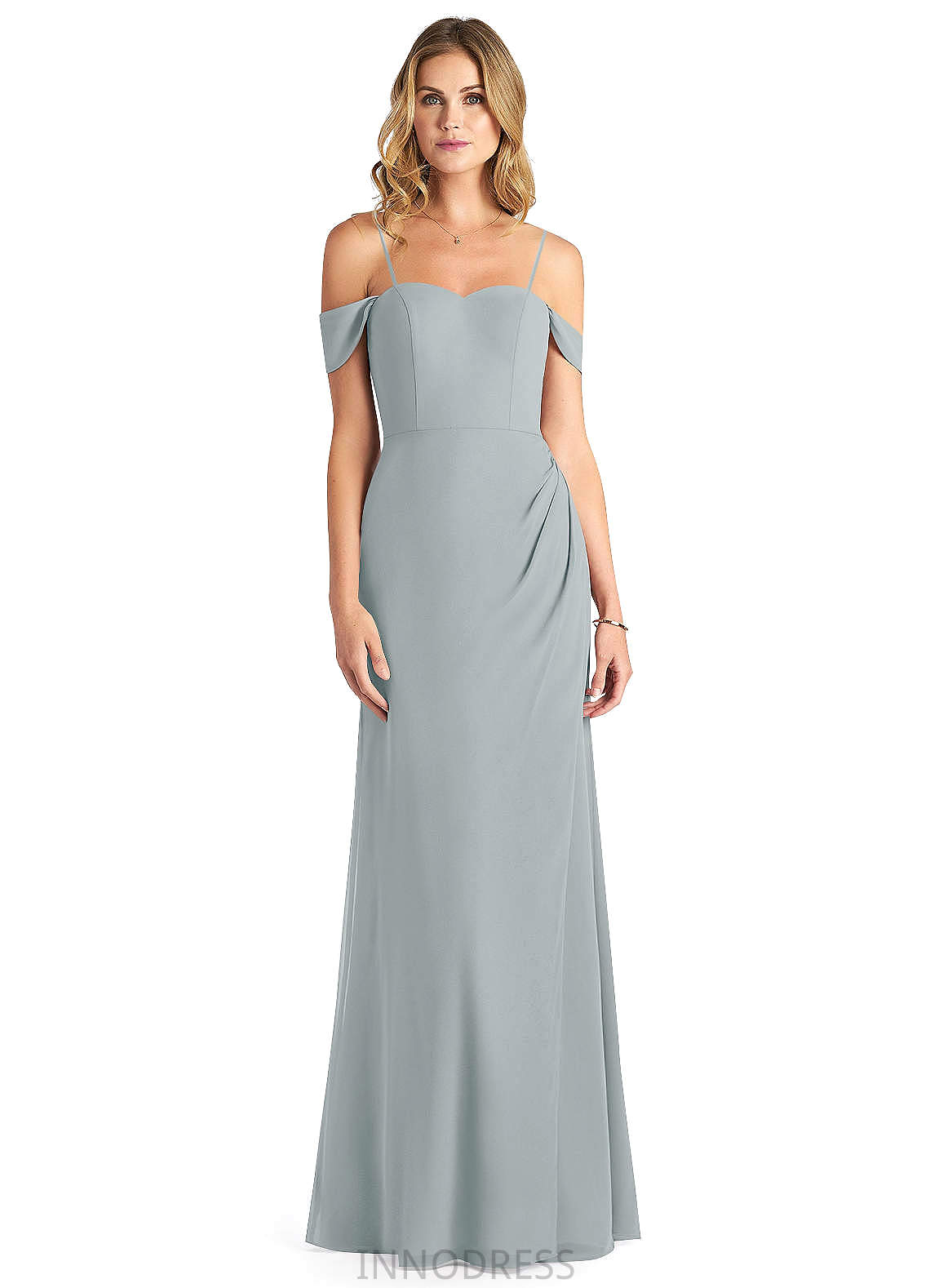 Dania Sleeveless A-Line/Princess Natural Waist Floor Length Spaghetti Staps Bridesmaid Dresses