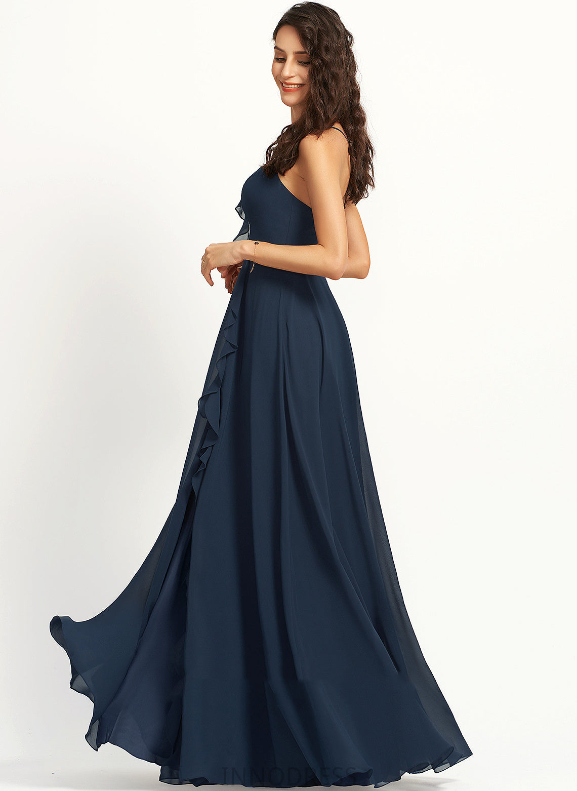 Fabric SplitFront Silhouette Length Floor-Length A-Line V-neck Embellishment Neckline Anaya Floor Length V-Neck Bridesmaid Dresses