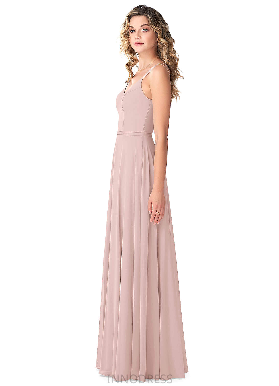 Lilliana Sleeveless Natural Waist Floor Length A-Line/Princess Spaghetti Staps Bridesmaid Dresses