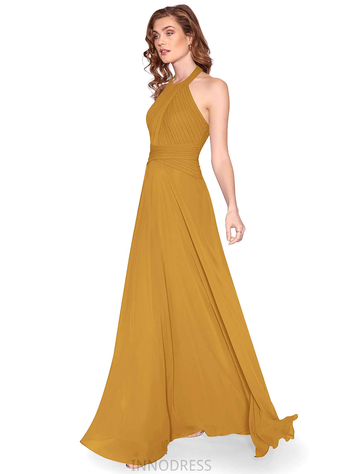 Kierra Floor Length Spaghetti Staps Natural Waist Off The Shoulder A-Line/Princess Sleeveless Bridesmaid Dresses