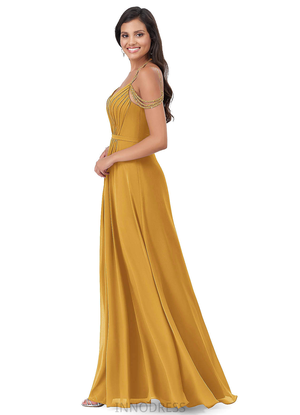 Jaylin A-Line/Princess Sleeveless V-Neck Natural Waist Floor Length Bridesmaid Dresses