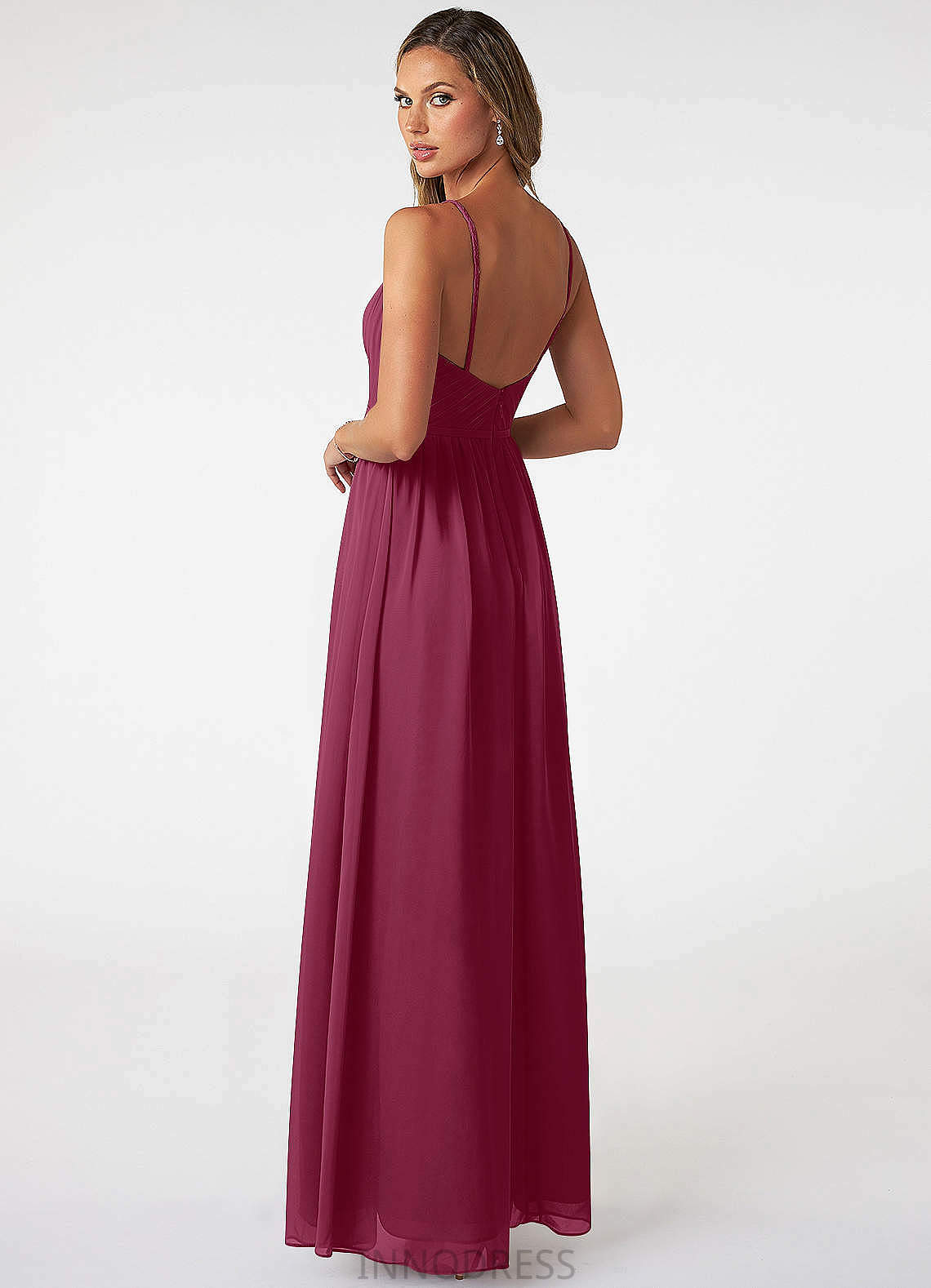 Willow V-Neck Floor Length Natural Waist A-Line/Princess Sleeveless Bridesmaid Dresses