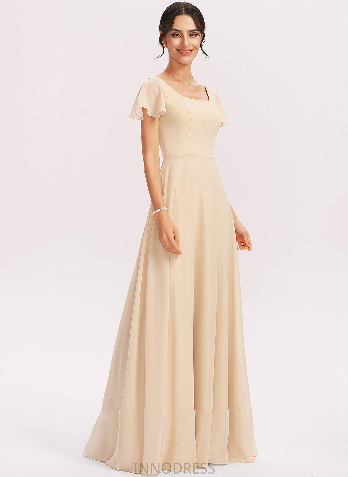 Embellishment Silhouette Length Fabric Floor-Length CascadingRuffles Neckline A-Line SquareNeckline Sloane Floor Length One Shoulder Bridesmaid Dresses