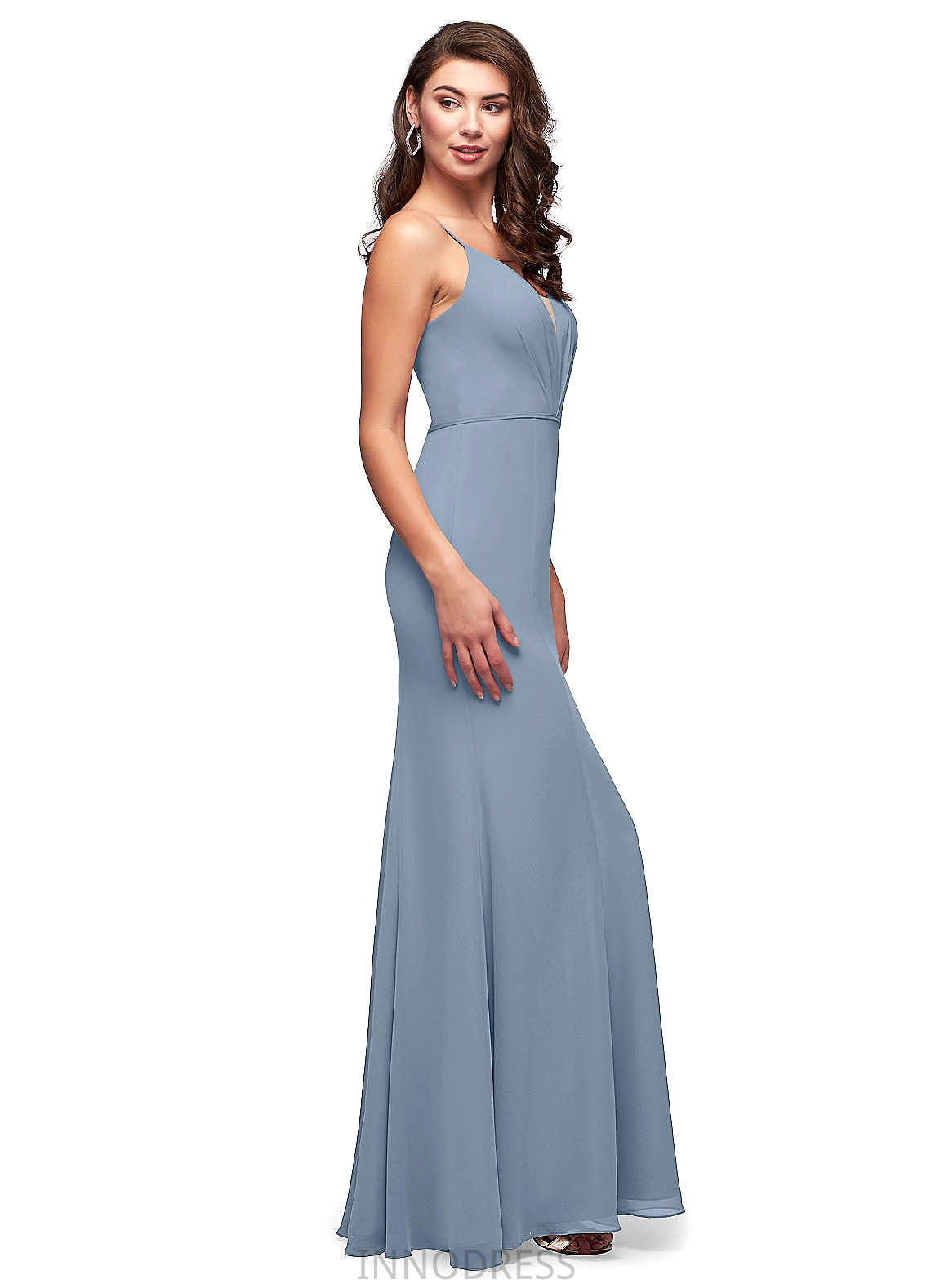 Naomi Straps Sleeveless Floor Length A-Line/Princess Natural Waist Bridesmaid Dresses