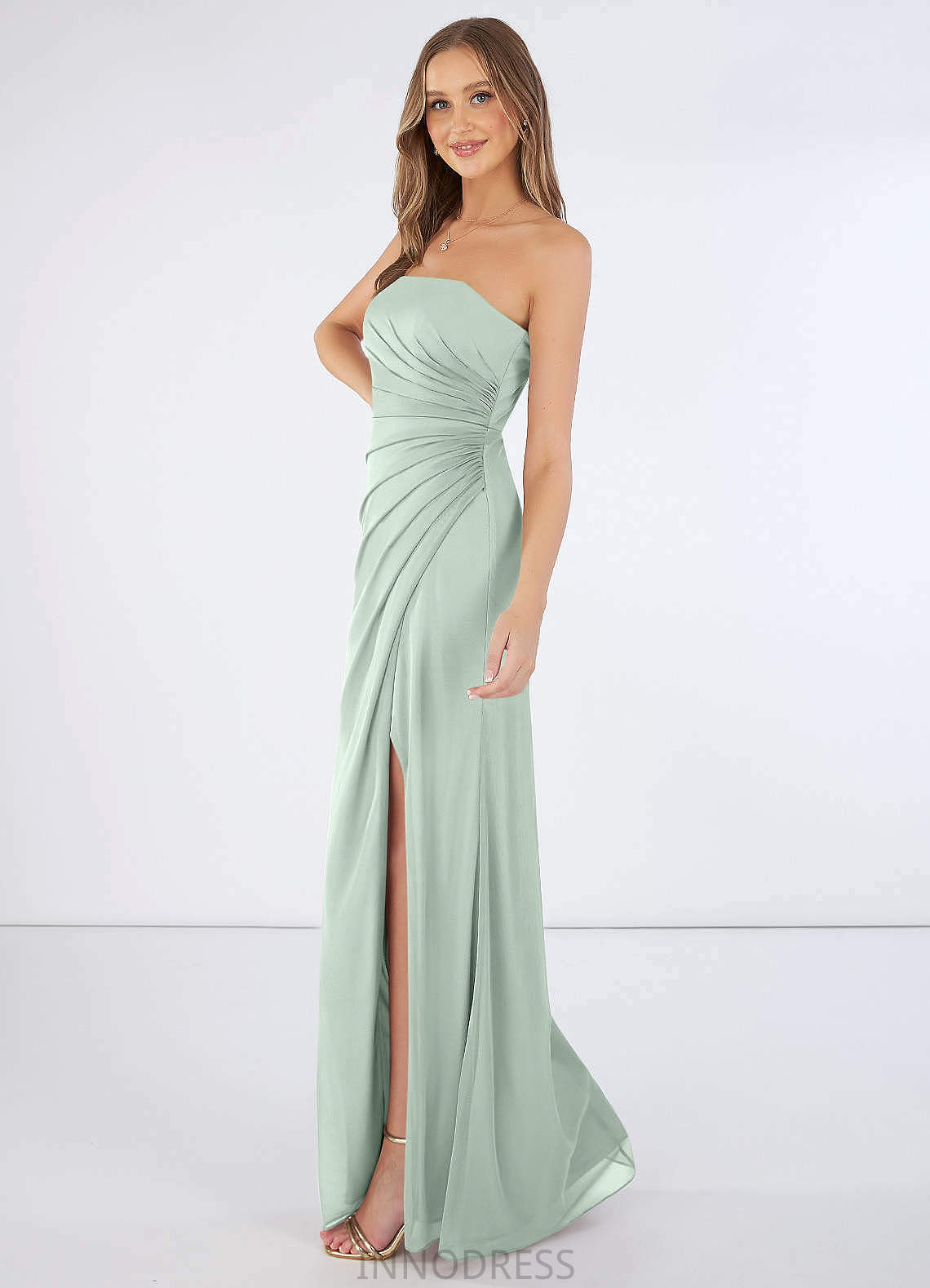 Cloe Sleeveless Scoop Natural Waist A-Line/Princess Floor Length Bridesmaid Dresses