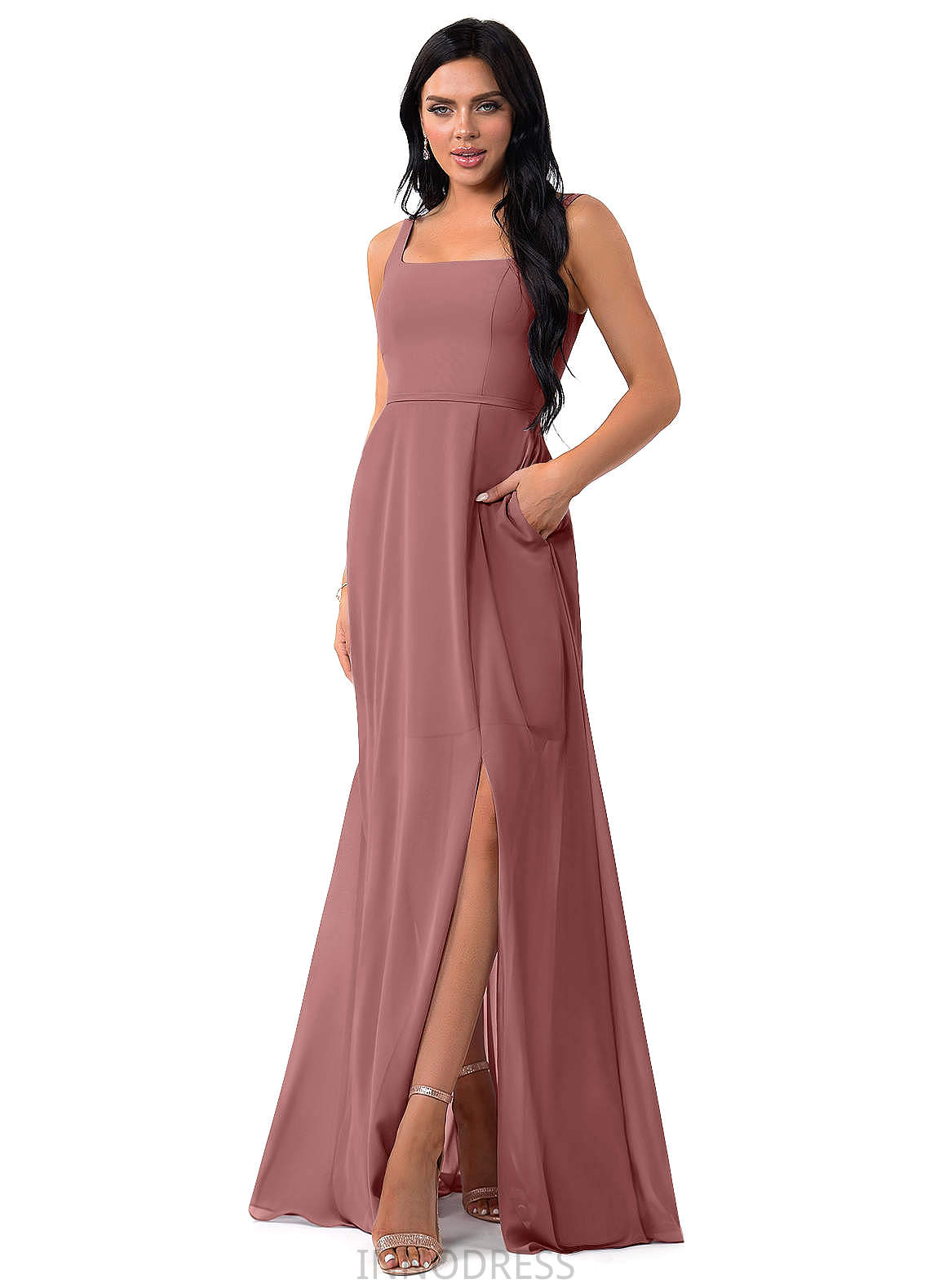 Shelby Sleeveless Natural Waist Scoop Tea Length A-Line/Princess Bridesmaid Dresses