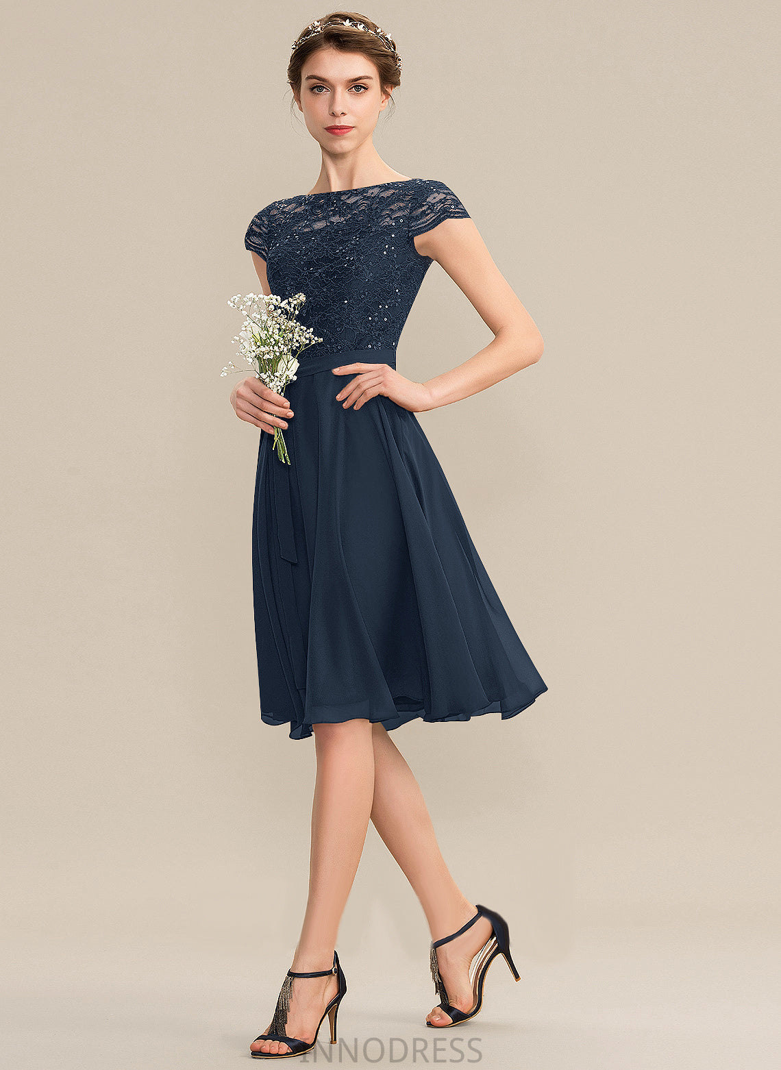 Silhouette Neckline Length Embellishment ScoopNeck A-Line Knee-Length Bow(s) Fabric Jocelynn Sleeveless Floor Length Bridesmaid Dresses