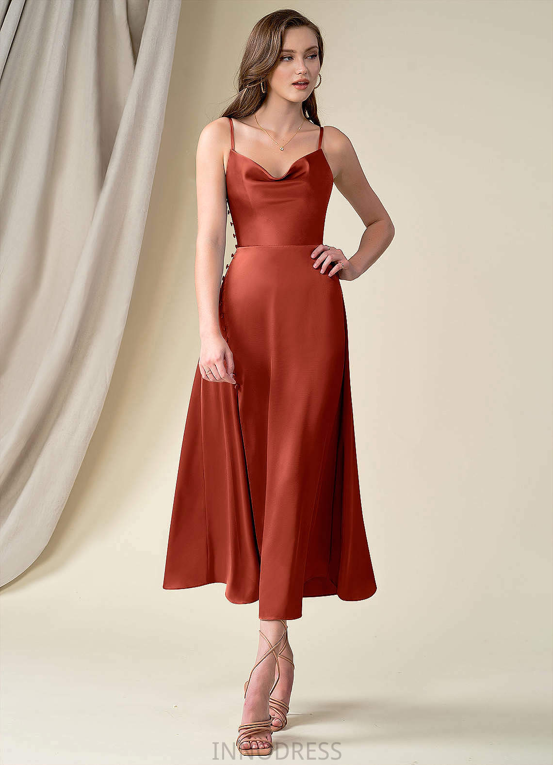 Sabrina Scoop Sleeveless A-Line/Princess Natural Waist Floor Length Bridesmaid Dresses