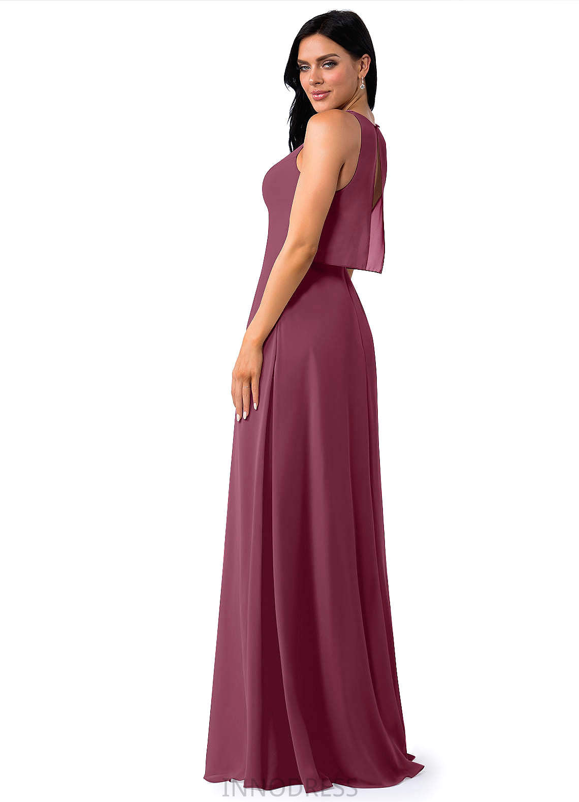 Cherish A-Line/Princess Sleeveless Natural Waist Scoop Floor Length Bridesmaid Dresses