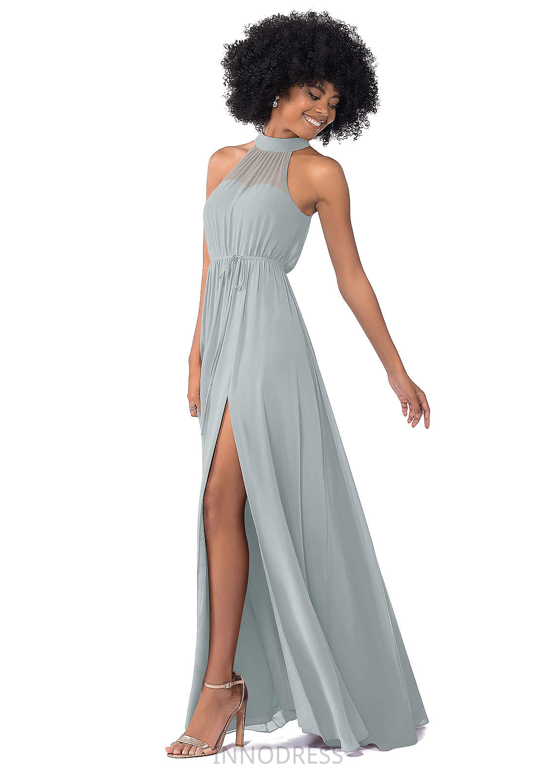 Cynthia Sleeveless Straps Natural Waist A-Line/Princess Floor Length Bridesmaid Dresses