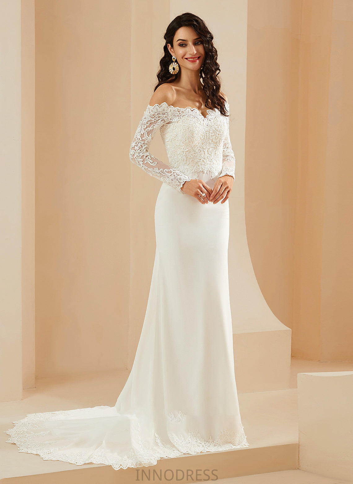 Dress Jolie Wedding Train Lace Trumpet/Mermaid Court With Off-the-Shoulder Wedding Dresses