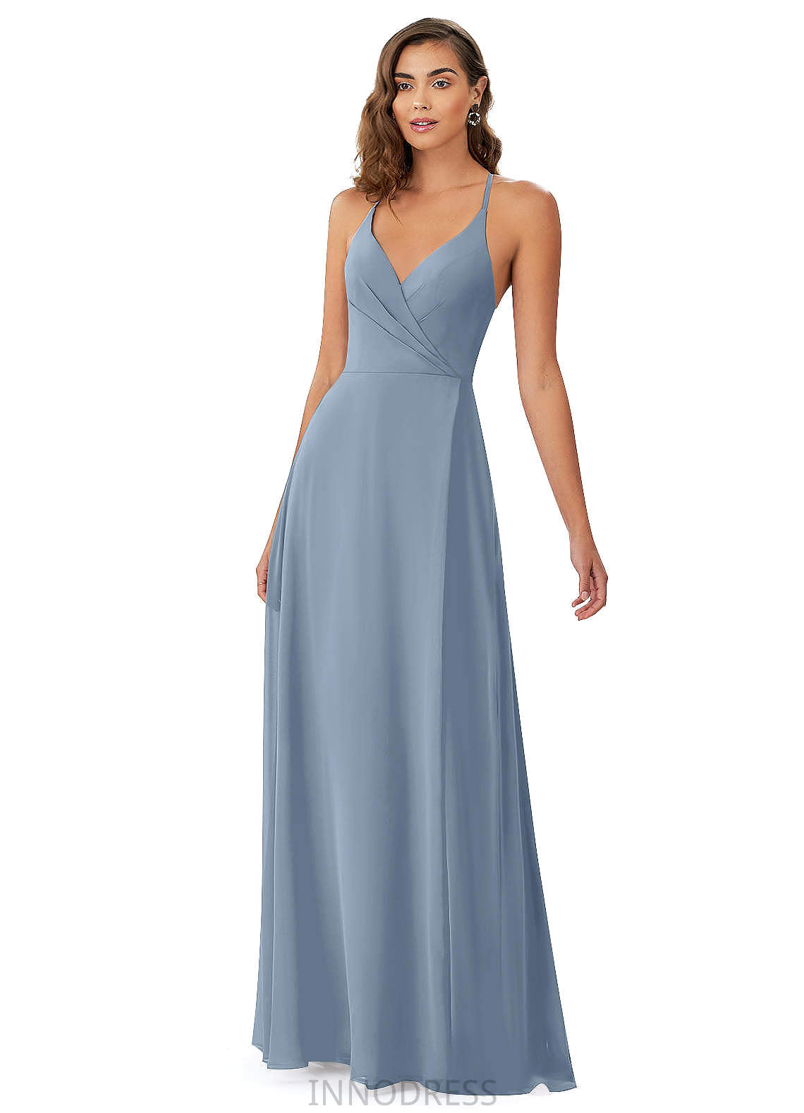 Allyson Natural Waist Sheath/Column Sleeveless High Low Spaghetti Staps Bridesmaid Dresses