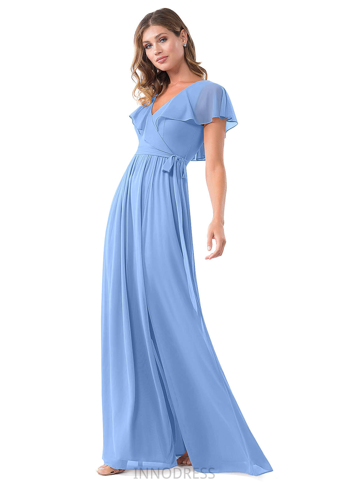 Cierra Halter Floor Length Natural Waist Sleeveless A-Line/Princess Bridesmaid Dresses