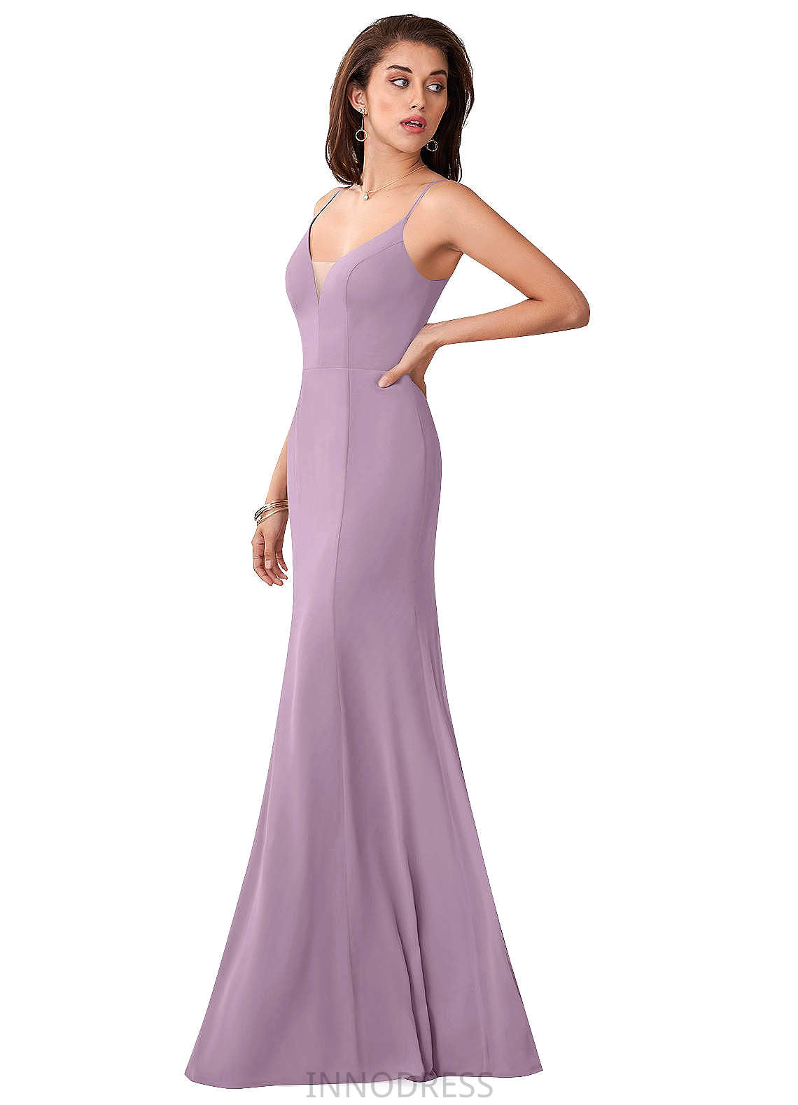 Kiersten Natural Waist Short Sleeves A-Line/Princess Floor Length Straps Bridesmaid Dresses