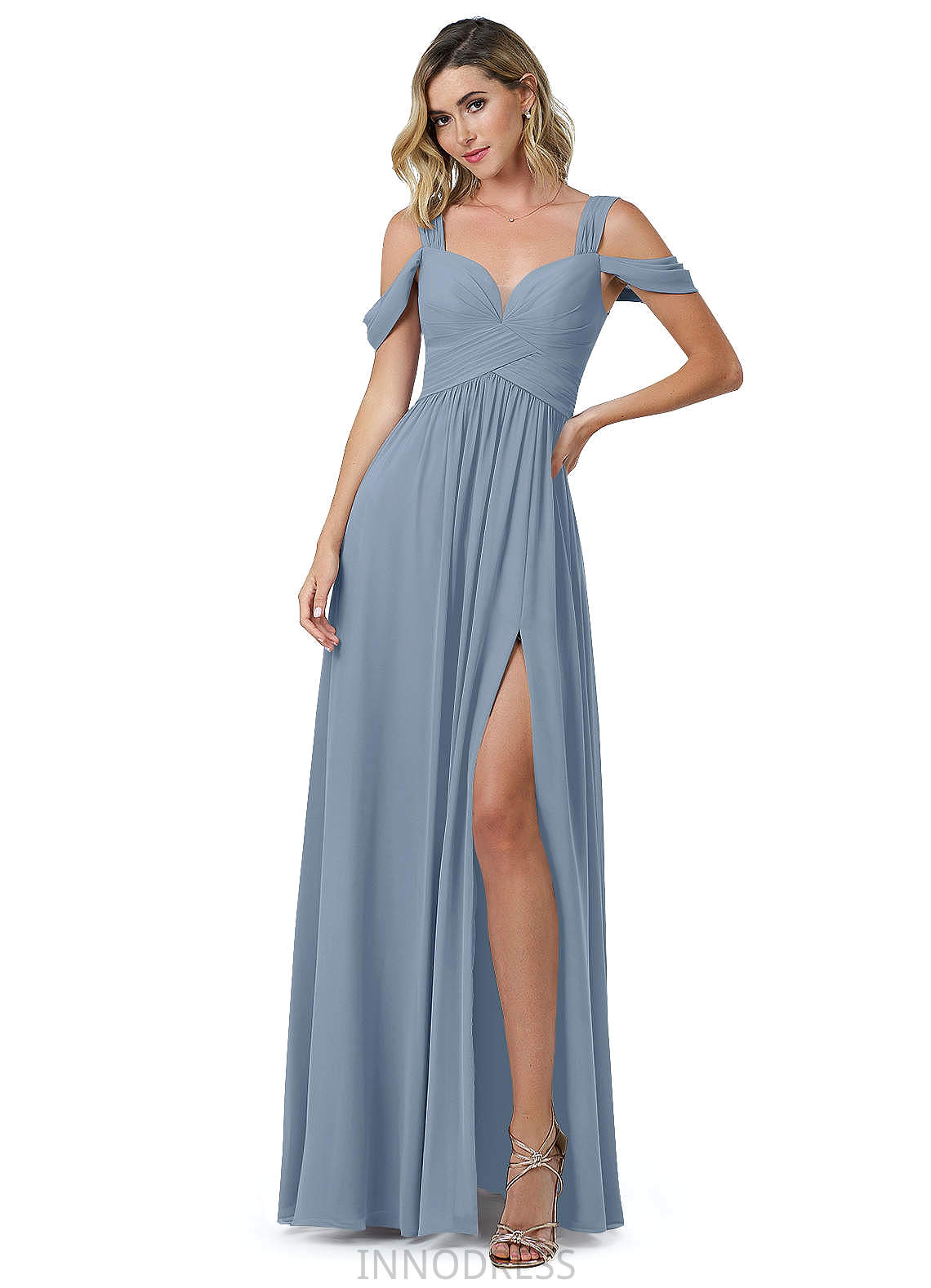 Winnie Sleeveless Floor Length A-Line/Princess Straps Natural Waist Bridesmaid Dresses