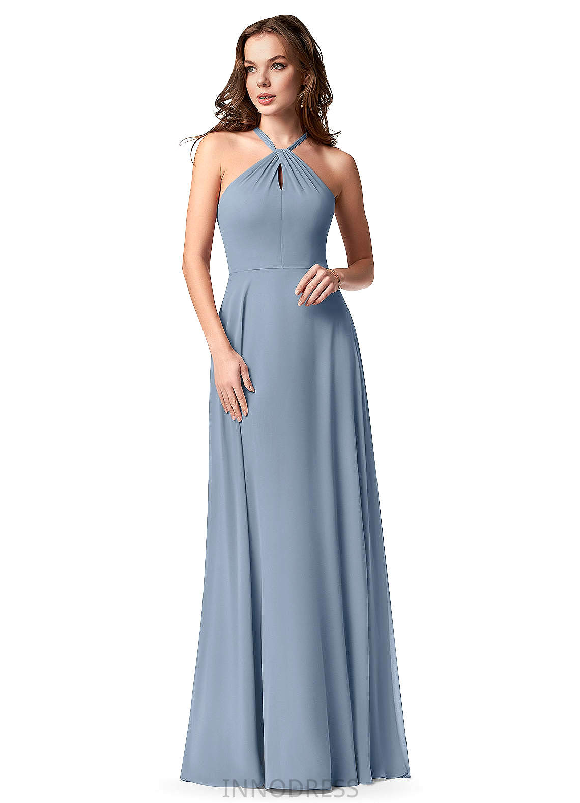 Anabella V-Neck Trumpet/Mermaid Floor Length Spandex Sleeveless Natural Waist Bridesmaid Dresses