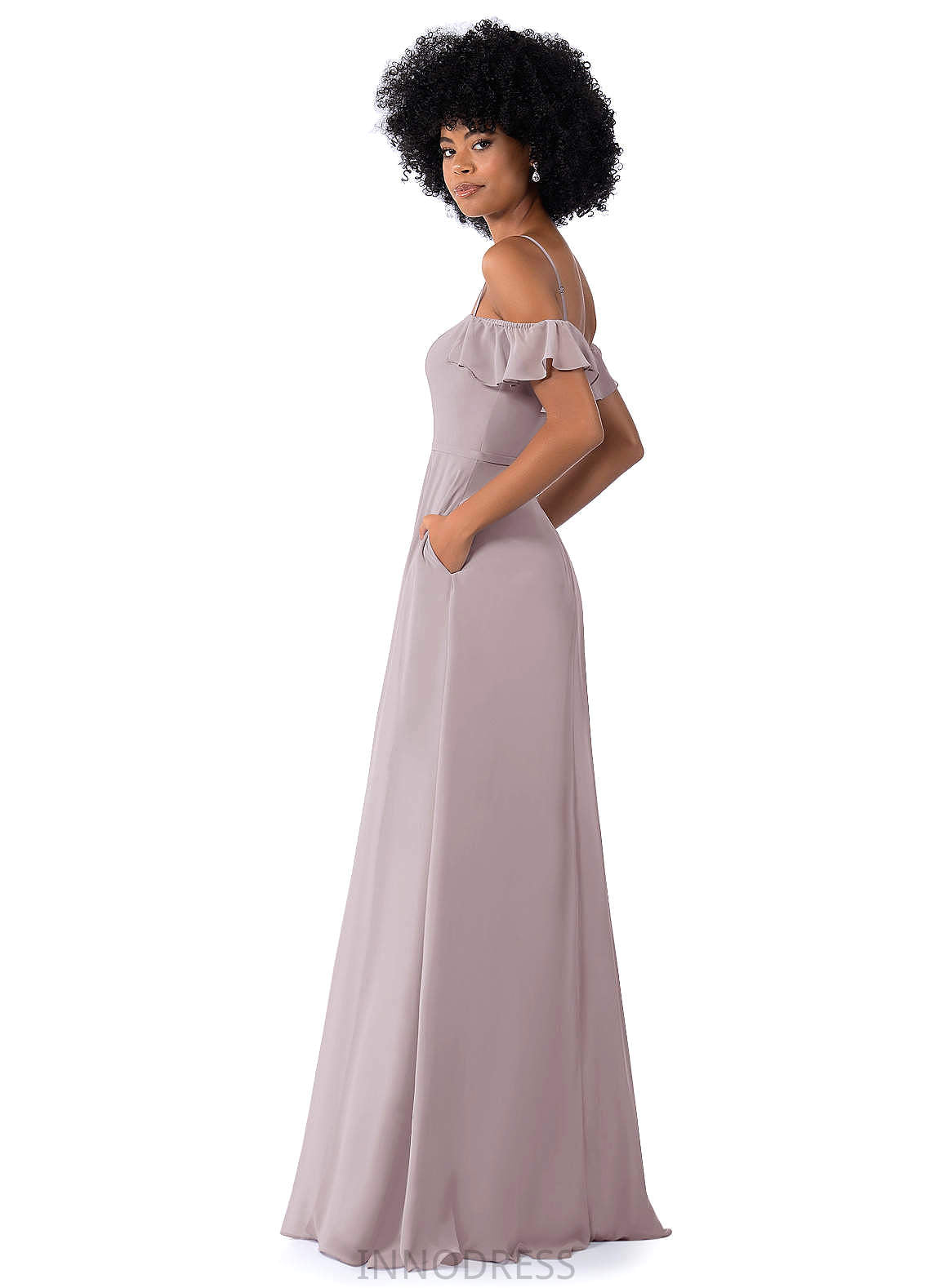 Beryl Natural Waist Sleeveless A-Line/Princess Floor Length V-Neck Bridesmaid Dresses