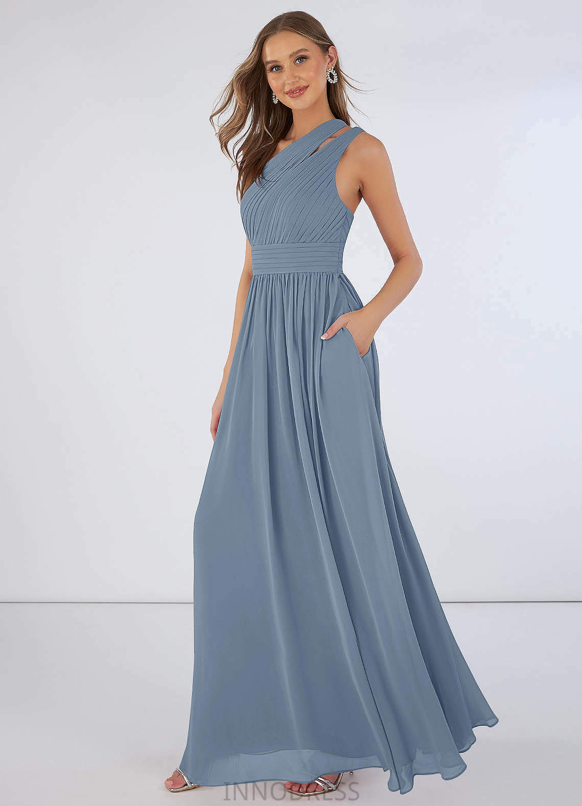 Karen Floor Length A-Line/Princess Natural Waist Straps Sleeveless Bridesmaid Dresses