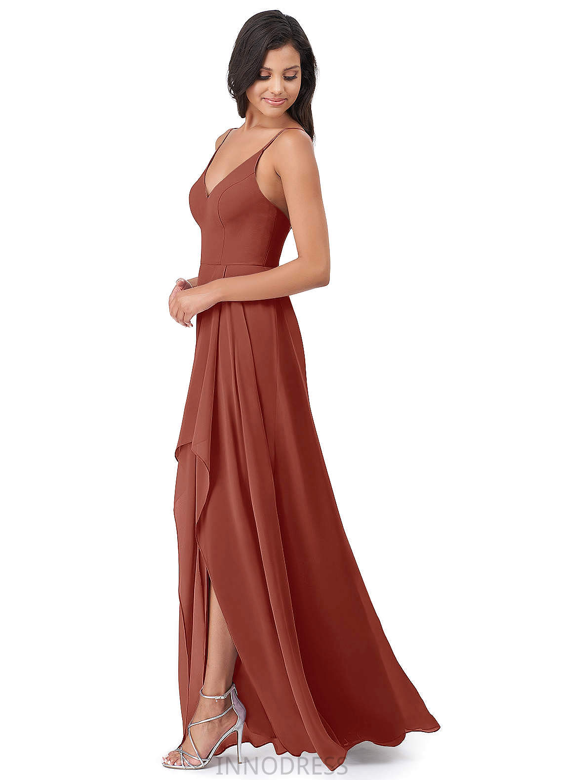 Camilla Sleeveless Natural Waist Halter A-Line/Princess Floor Length Bridesmaid Dresses