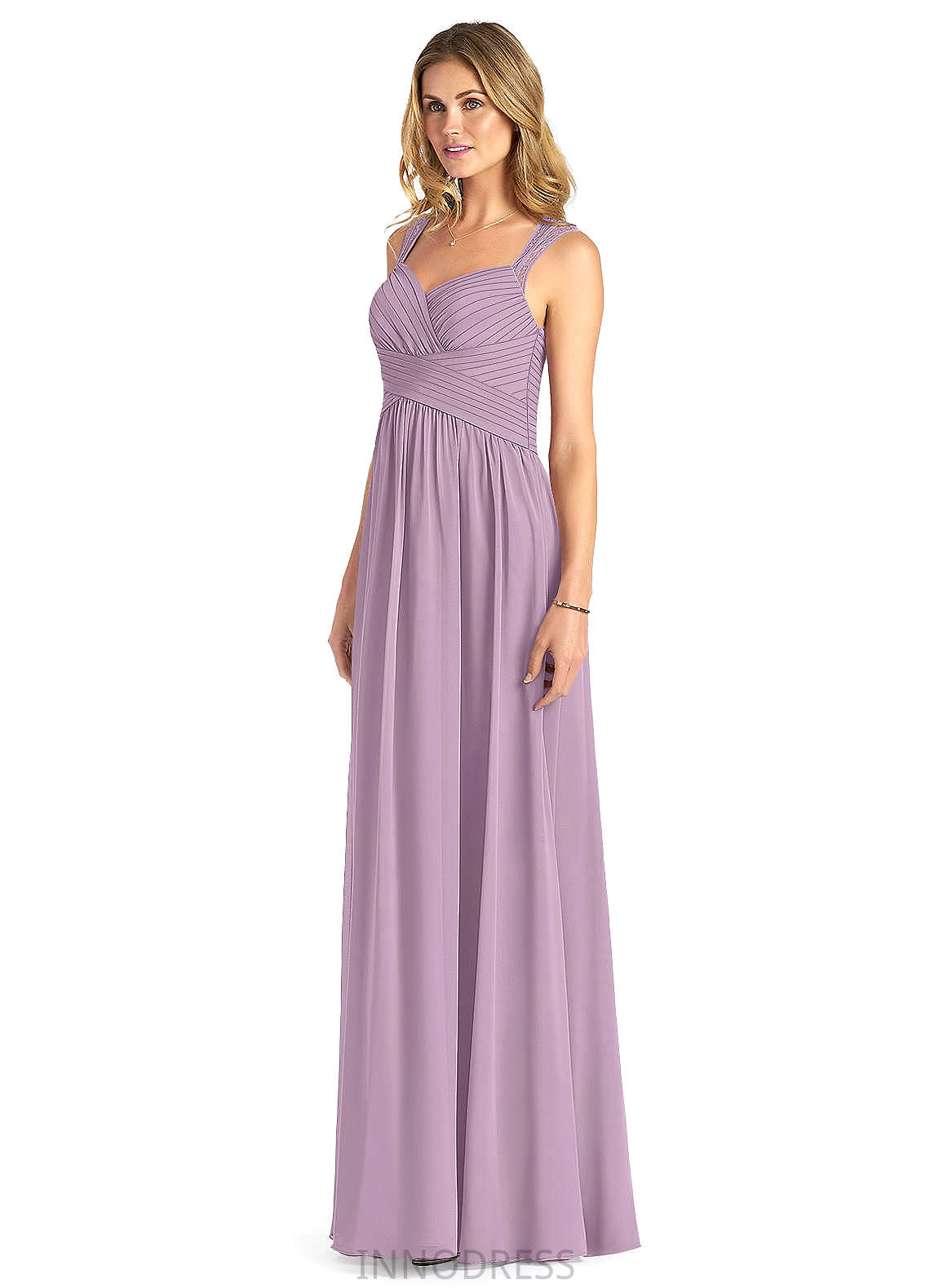 Lauretta Floor Length Natural Waist V-Neck A-Line/Princess Short Sleeves Bridesmaid Dresses