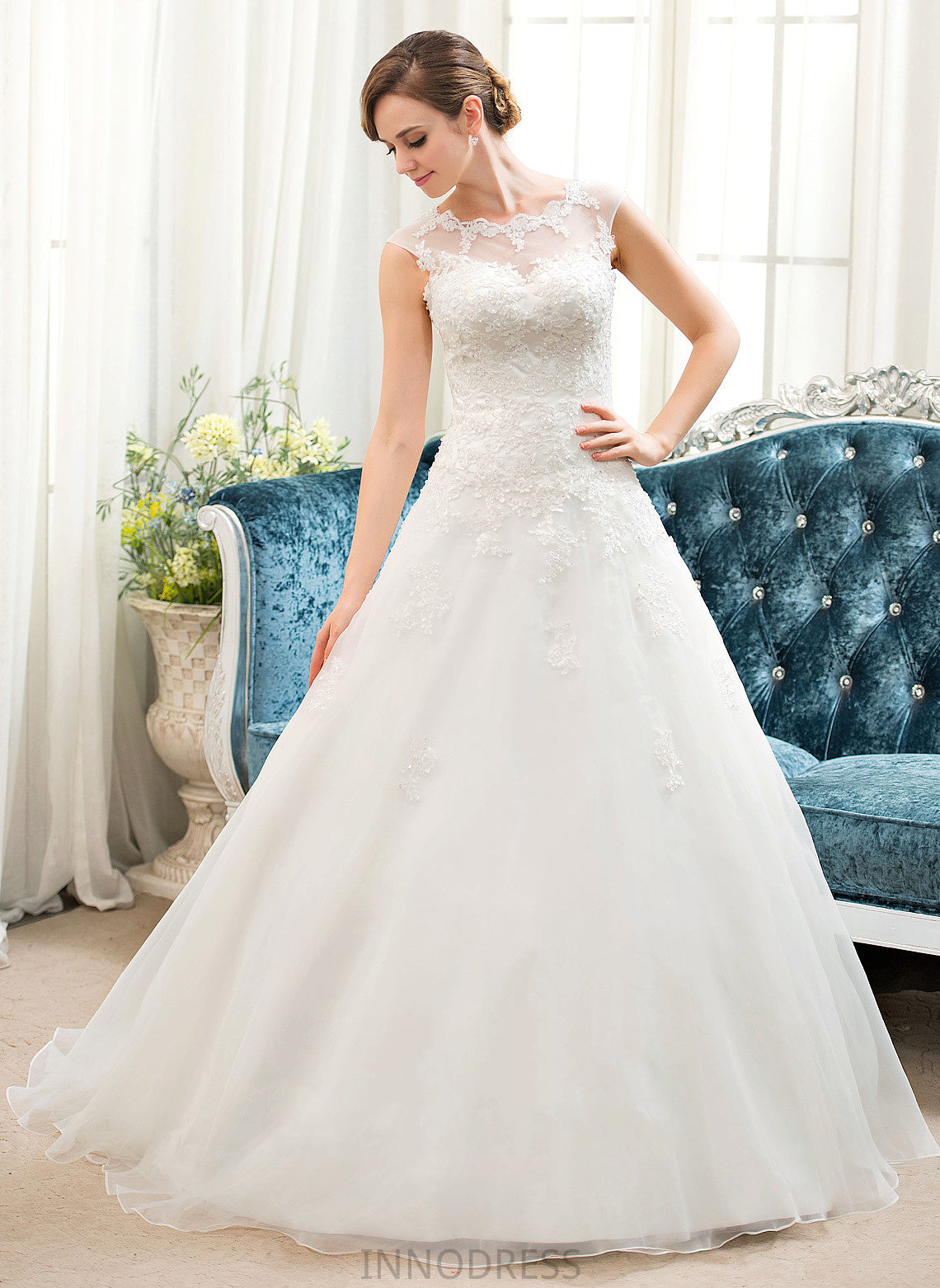 Sequins Wedding Wedding Dresses Dress Rosalind Illusion Sweep Lace With Ball-Gown/Princess Tulle Train Beading Organza