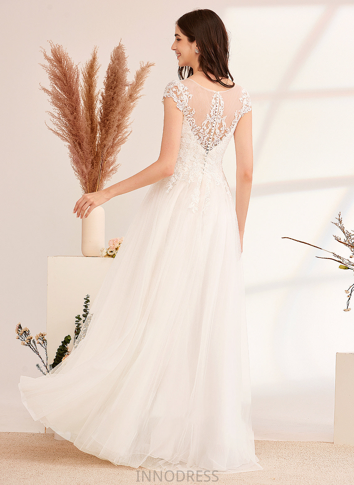 Samantha Wedding Ball-Gown/Princess With Floor-Length Dress Wedding Dresses Lace Illusion