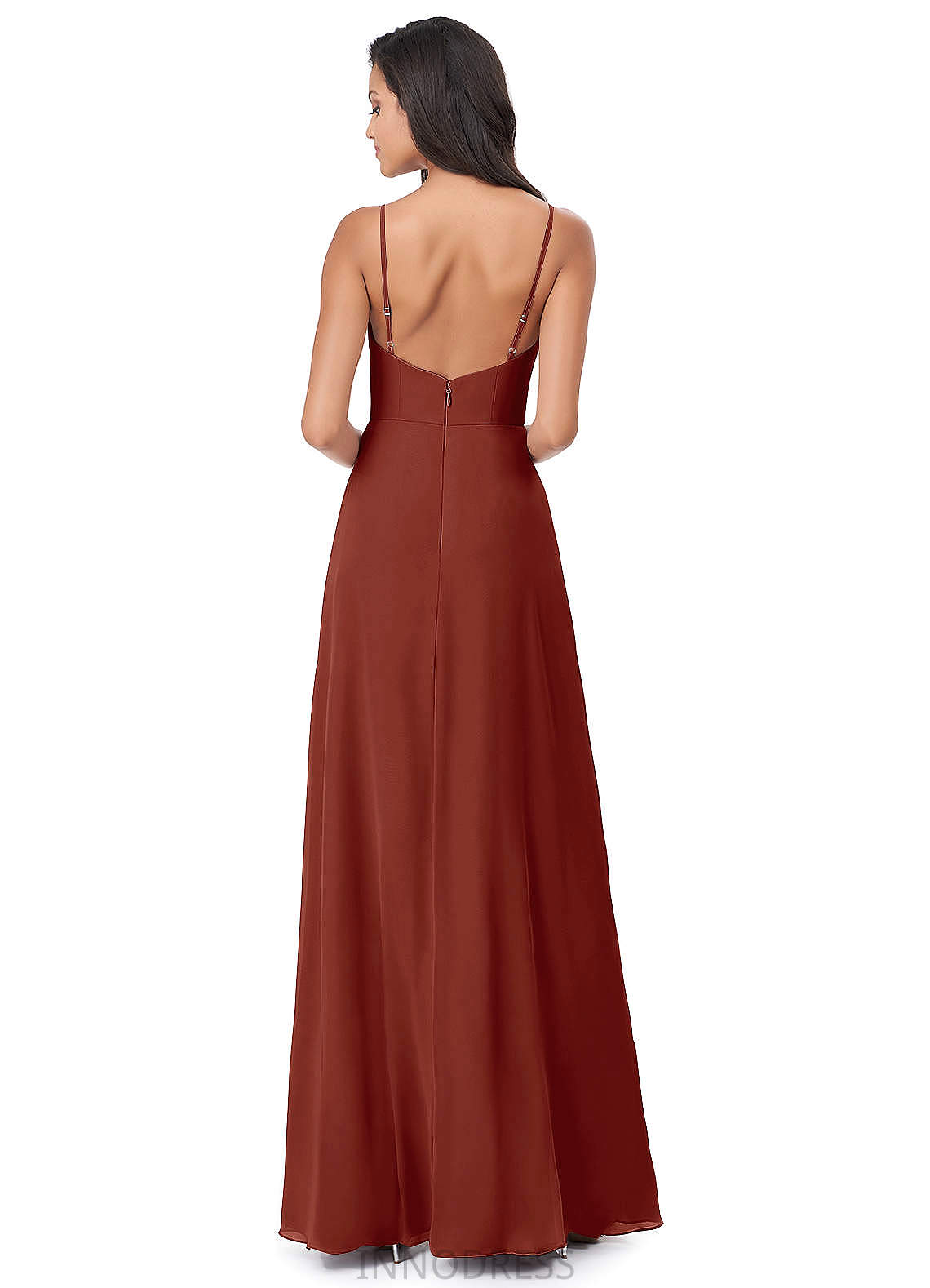 Camilla Sleeveless Natural Waist Halter A-Line/Princess Floor Length Bridesmaid Dresses