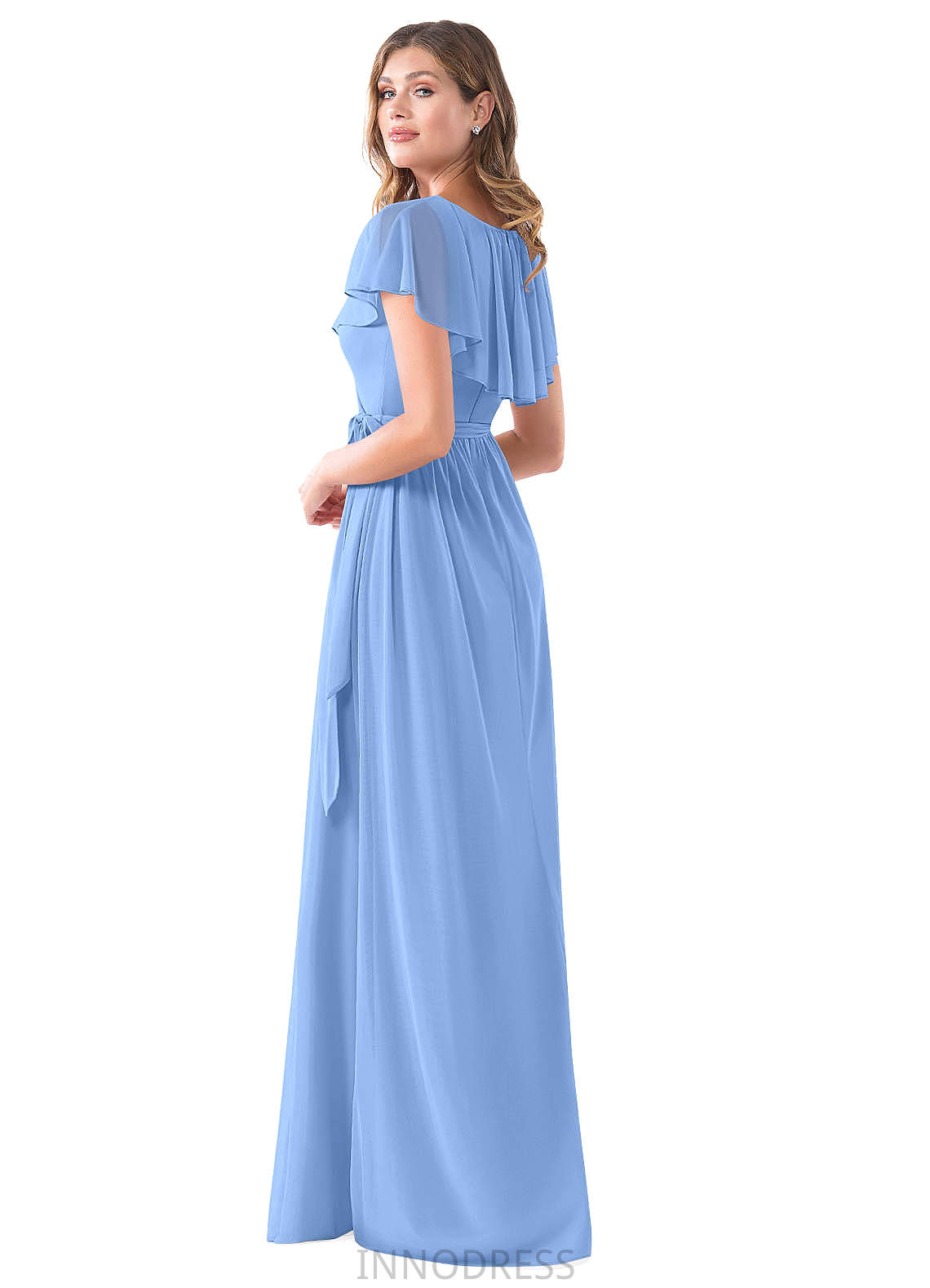 Cierra Halter Floor Length Natural Waist Sleeveless A-Line/Princess Bridesmaid Dresses