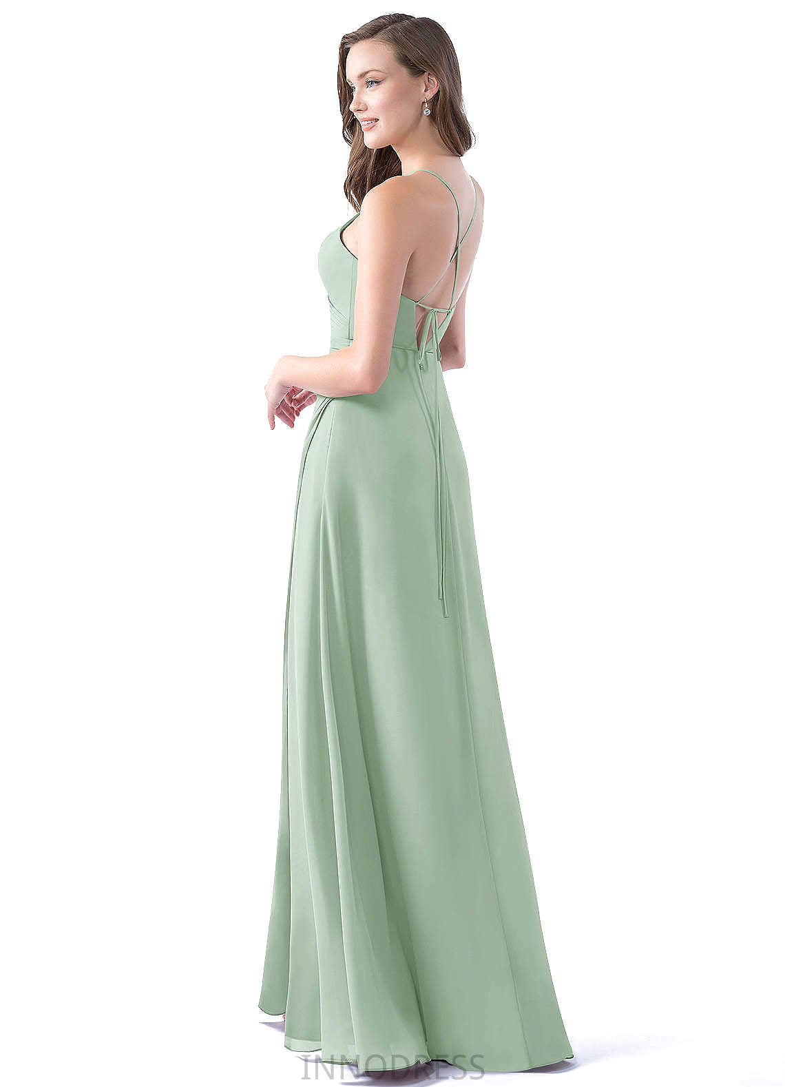 Mila A-Line/Princess Spaghetti Staps Floor Length Natural Waist Sleeveless Bridesmaid Dresses