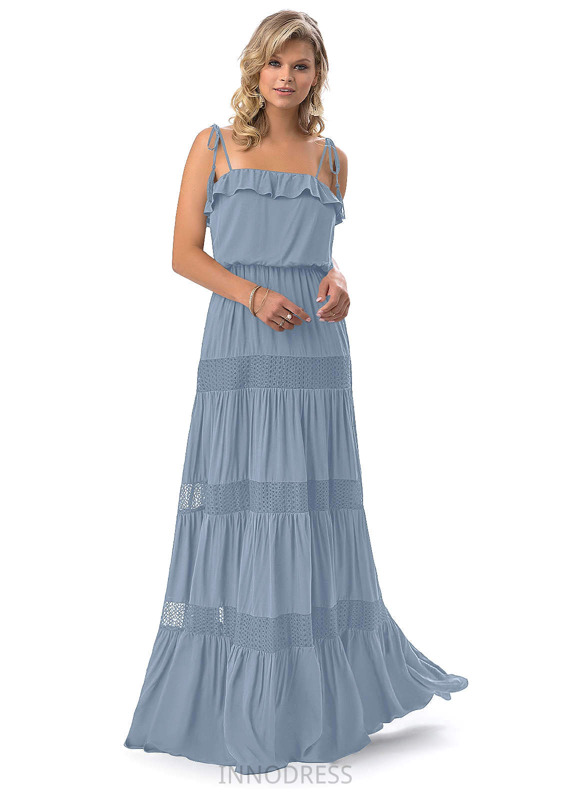 Melanie Straps Floor Length Natural Waist Sleeveless A-Line/Princess Bridesmaid Dresses