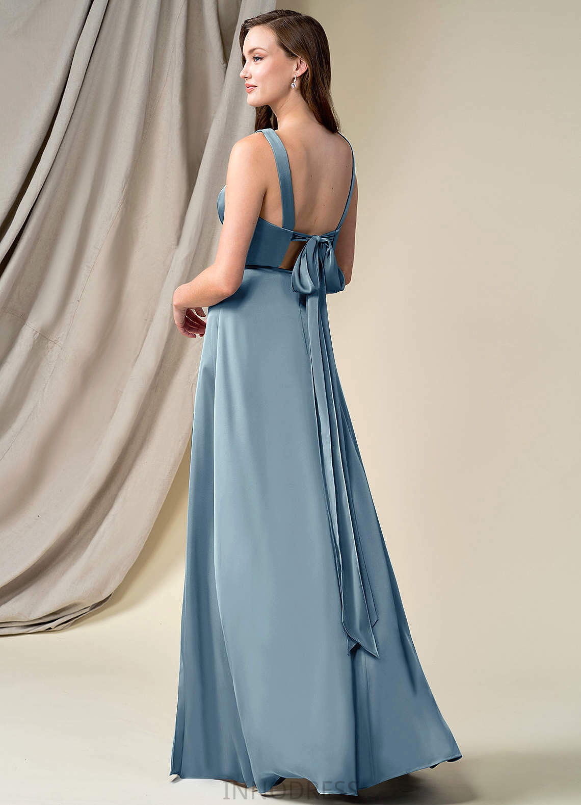 Serenity Halter A-Line/Princess Sleeveless Natural Waist Floor Length Bridesmaid Dresses