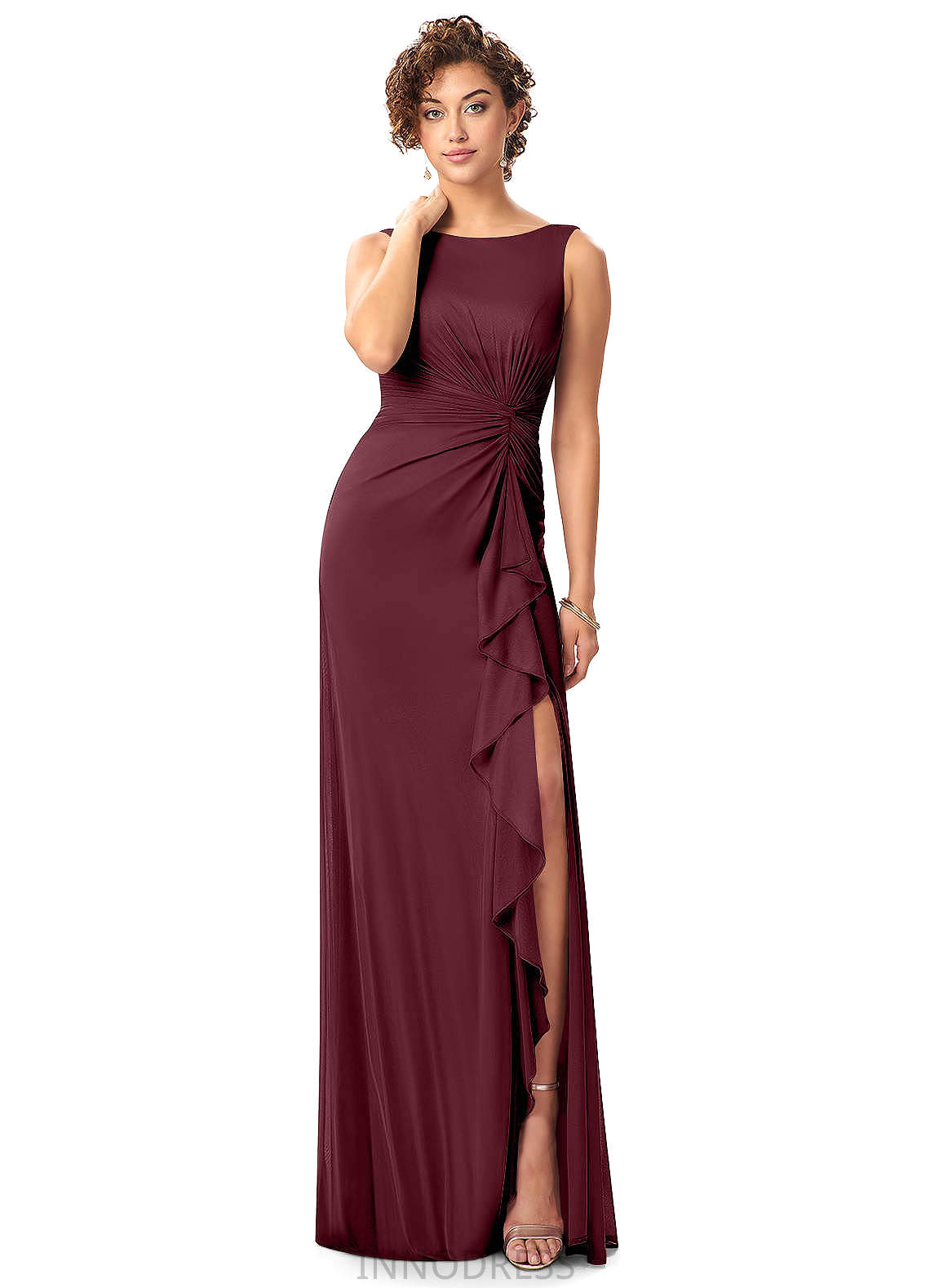 Sherlyn Floor Length A-Line/Princess V-Neck Natural Waist Sleeveless Bridesmaid Dresses