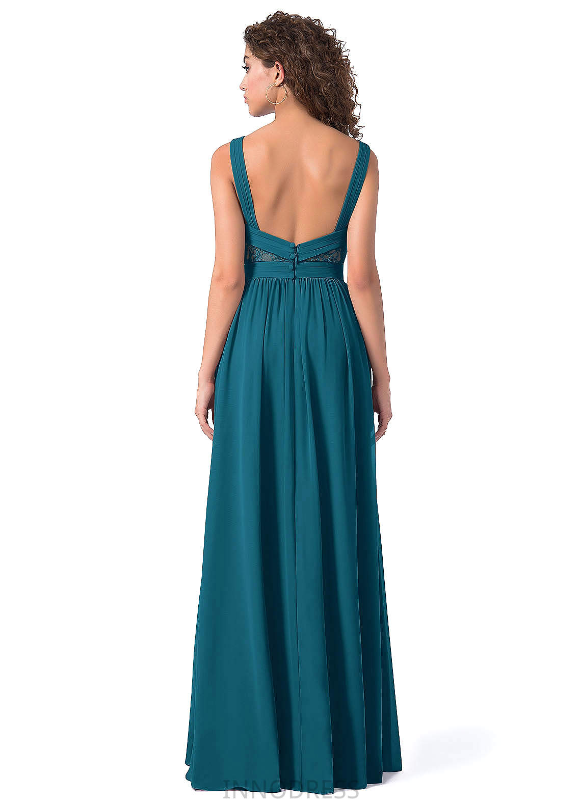 Judy Sleeveless Spaghetti Staps Natural Waist Floor Length A-Line/Princess Bridesmaid Dresses