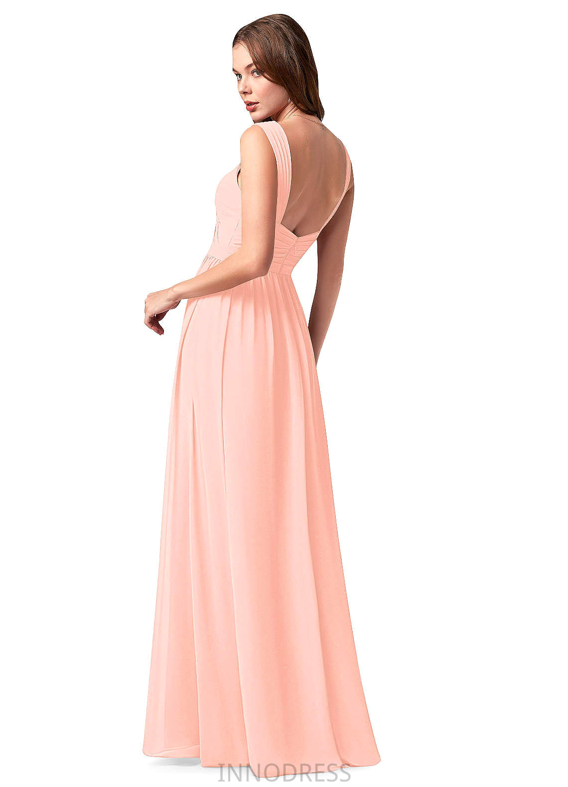 Dana Floor Length Natural Waist A-Line/Princess Sleeveless Spaghetti Staps Bridesmaid Dresses