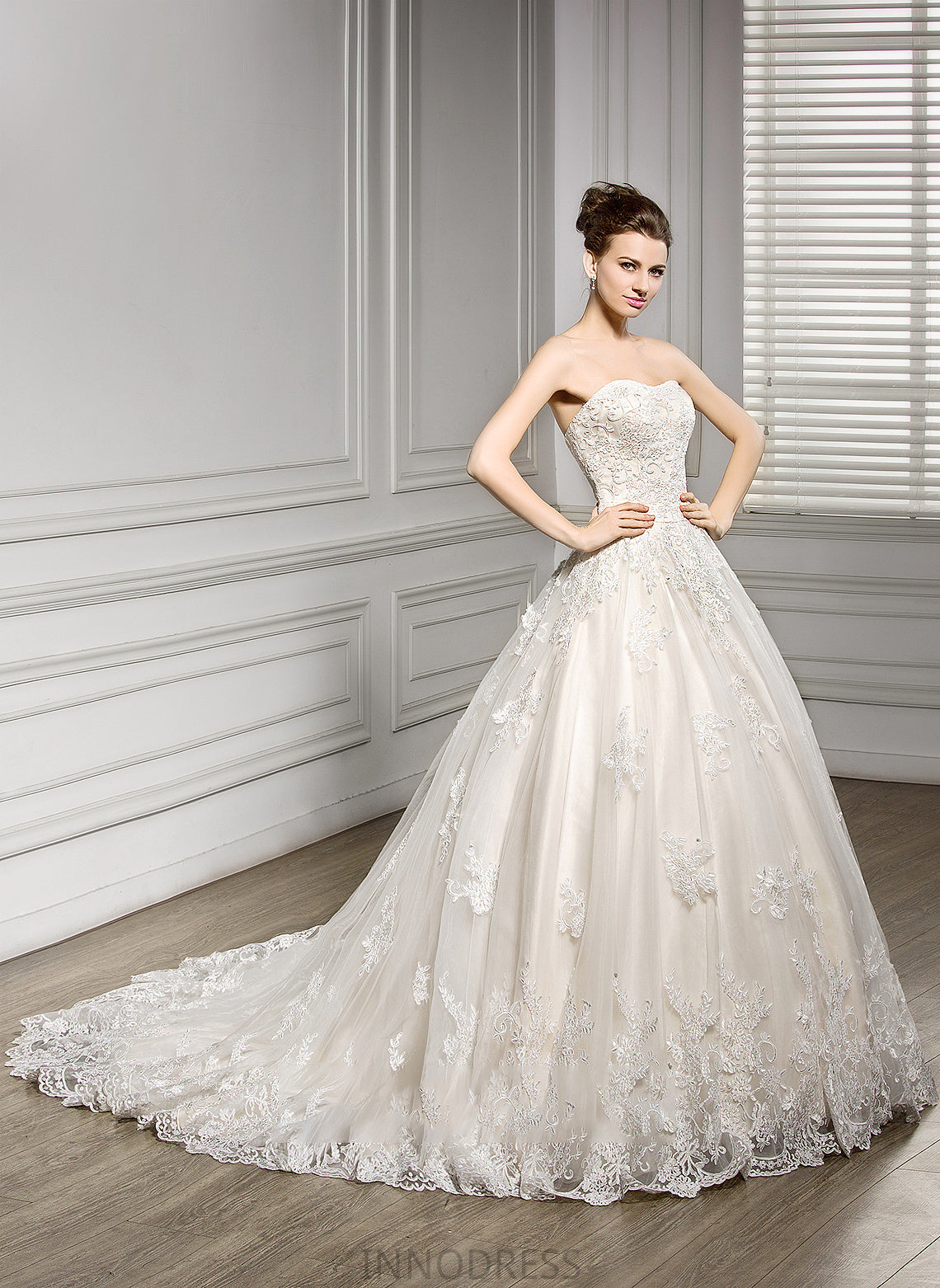 Wedding Court Lace Wedding Dresses Ball-Gown/Princess Tulle Sweetheart Dress Peyton Train