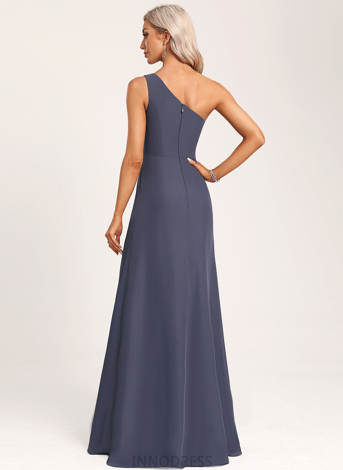 Silhouette Embellishment A-Line One-Shoulder Fabric Floor-Length Length Neckline Ruffle Shyanne Floor Length Scoop Bridesmaid Dresses